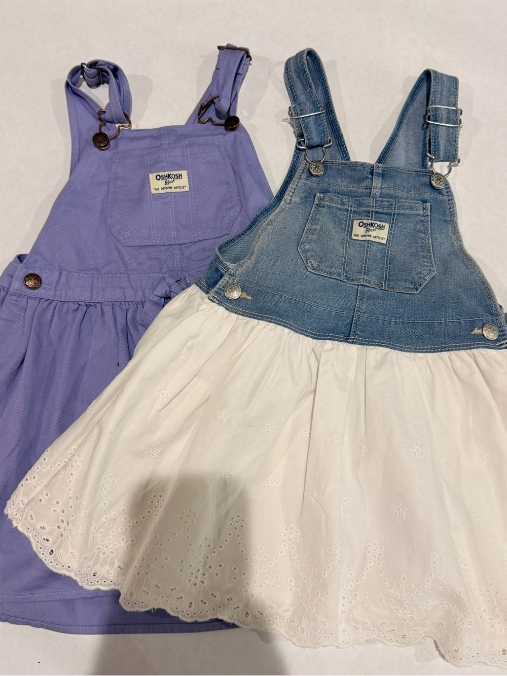 Purple and Denim Overalls/ Dresses Bundle 5T
